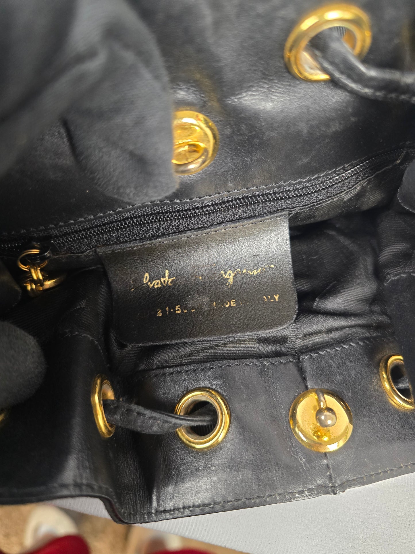 Ferragamo Black Vara Chain Shoulder Bag / Backpack