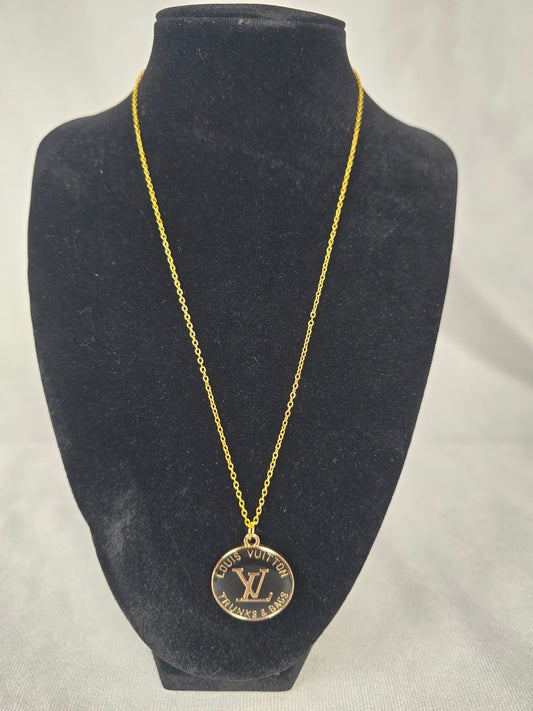 Upcycled Louis Vuitton Pendant Charm Necklace