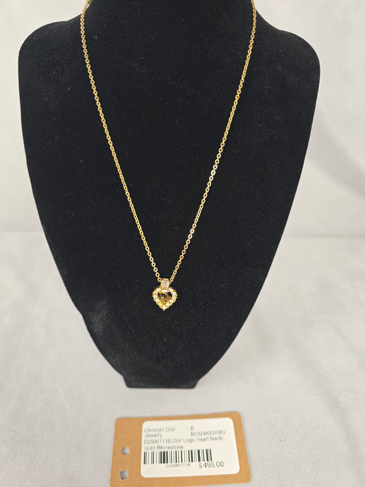 Christian Dior Logo Heart Necklace