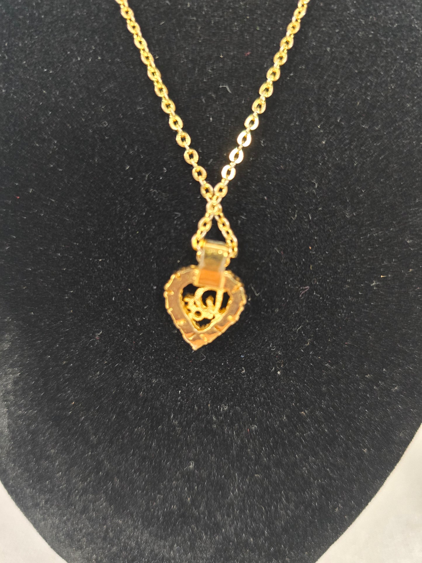 Christian Dior Logo Heart Necklace