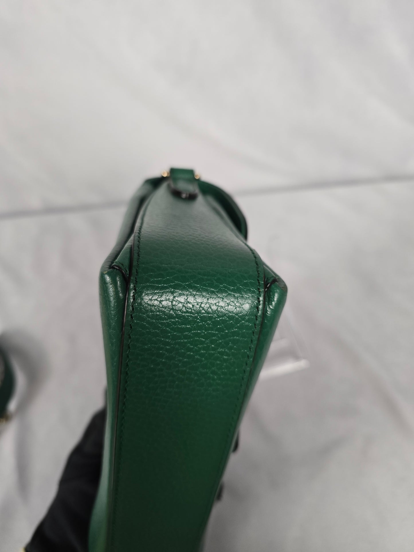 Gucci Small Green GG Leather Interlocking G Crossbody