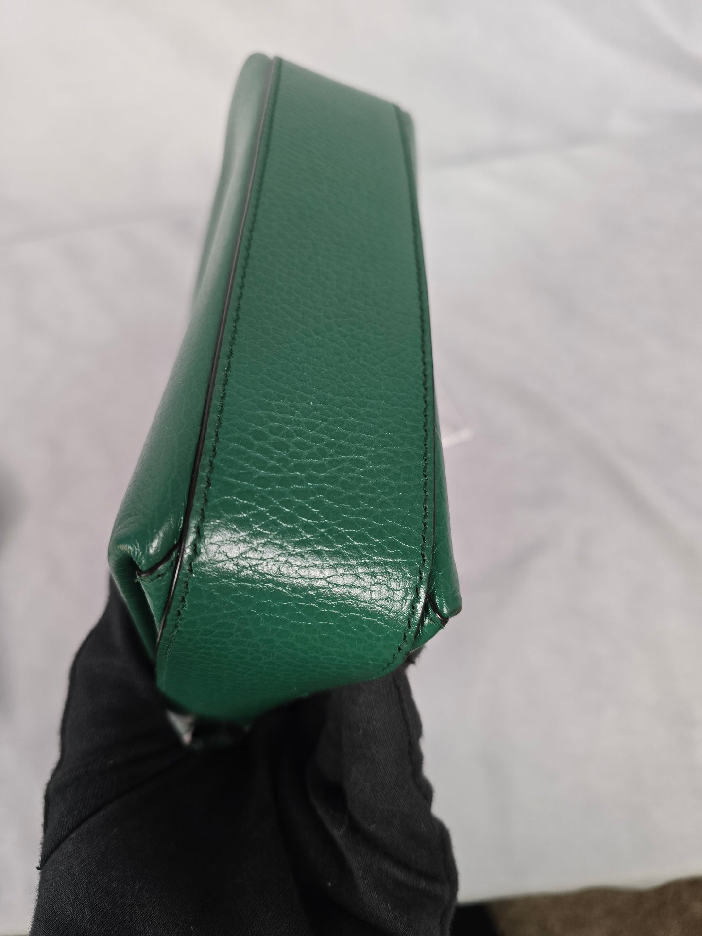 Gucci Small Green GG Leather Interlocking G Crossbody