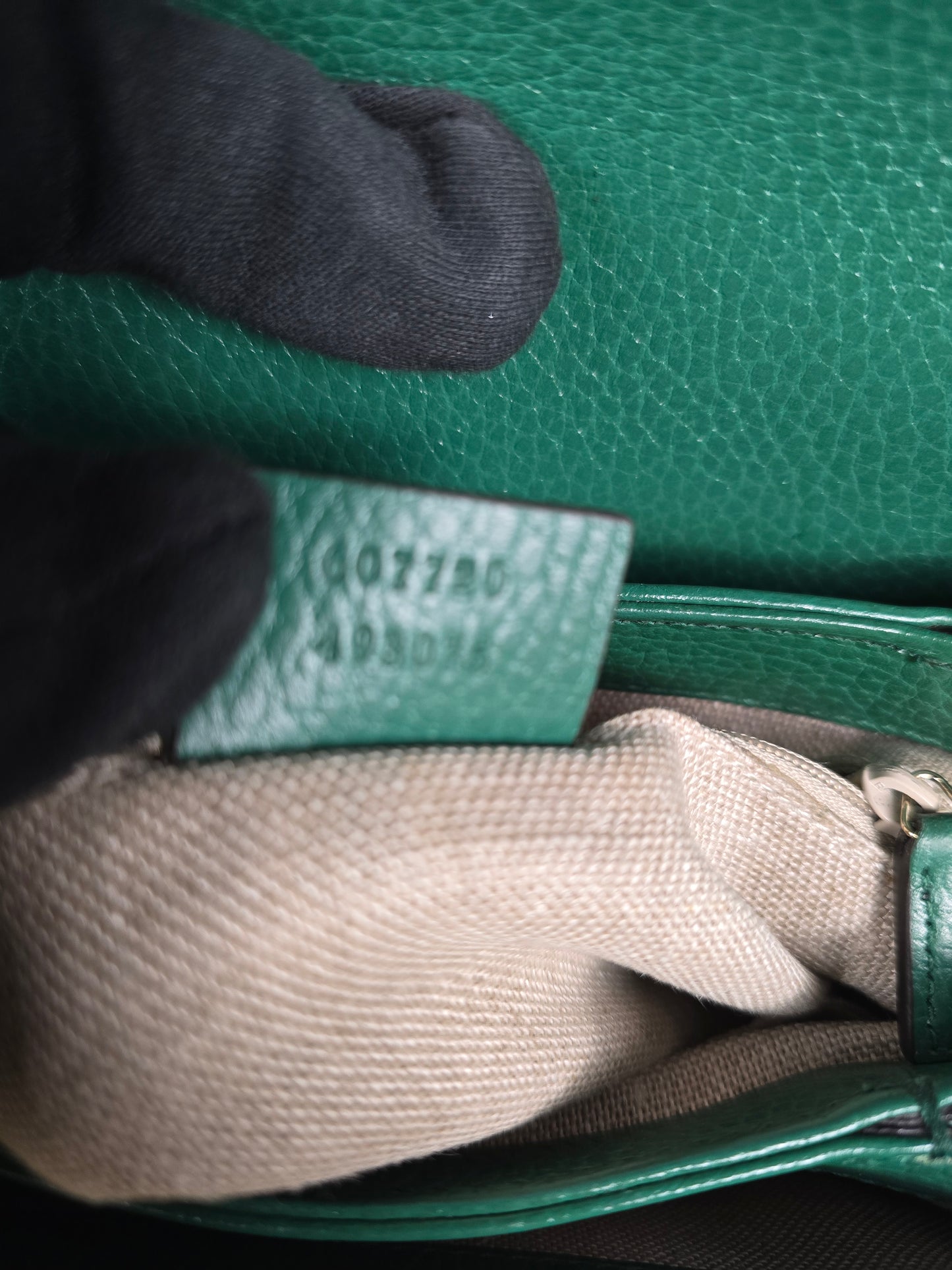 Gucci Small Green GG Leather Interlocking G Crossbody