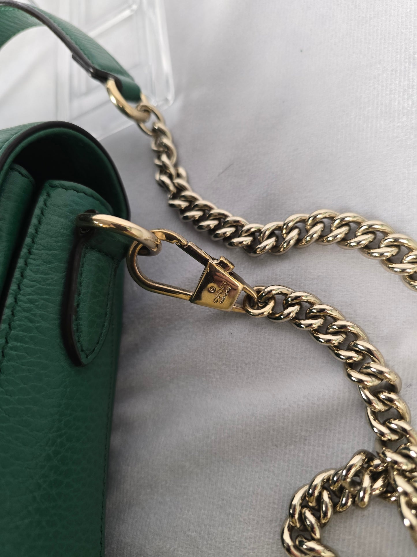 Gucci Small Green GG Leather Interlocking G Crossbody