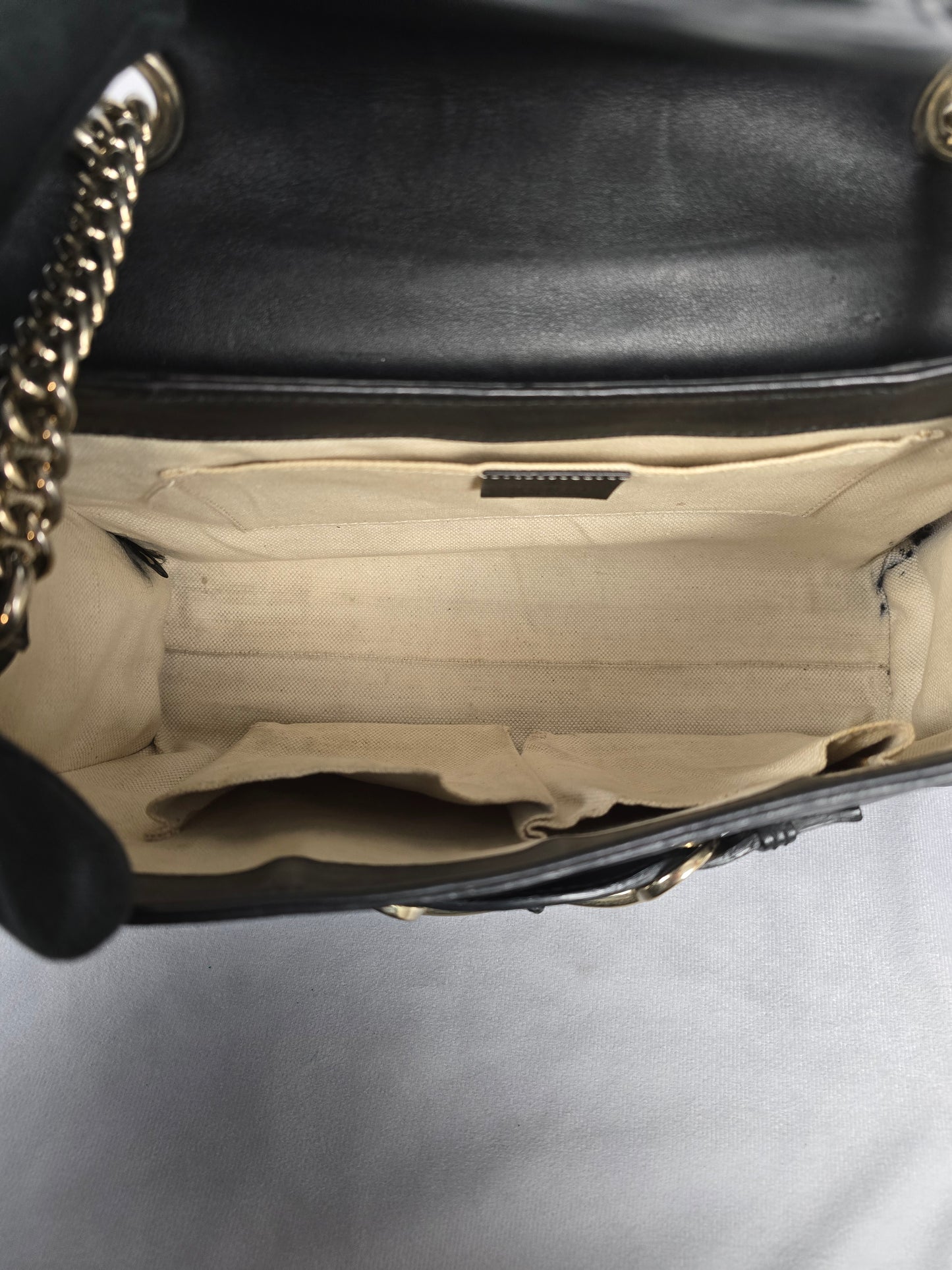 Gucci Emily Medium Black Guccisma Leather Shoulder Bag