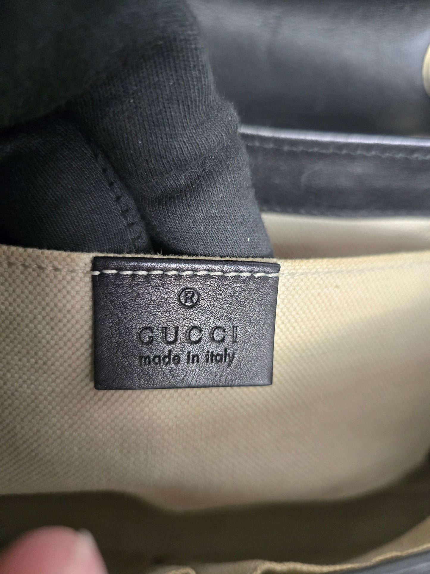 Gucci Emily Medium Black Guccisma Leather Shoulder Bag