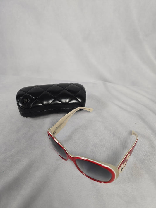 Chanel Camellia Flower Red Sunglasses