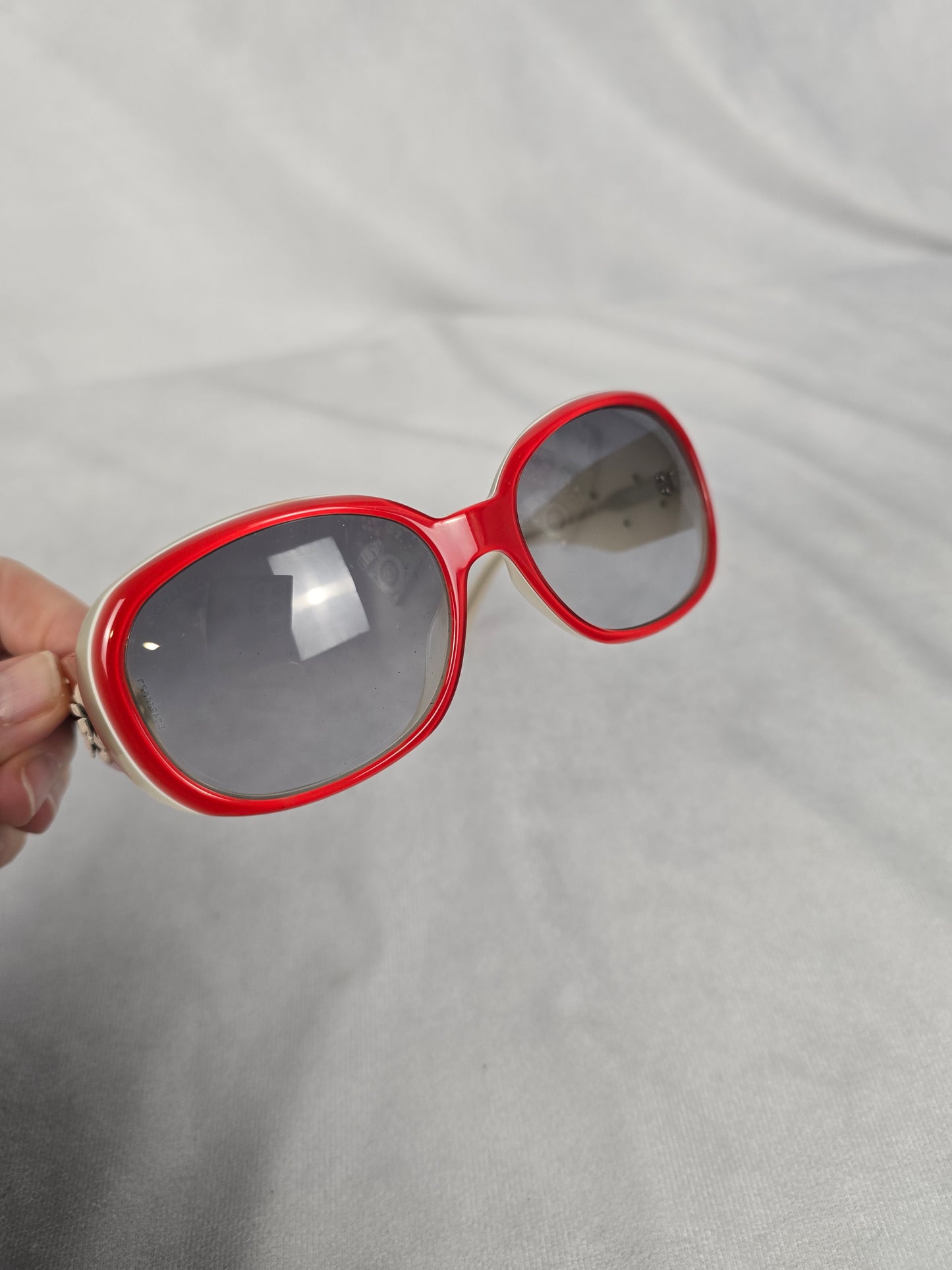 Chanel Camellia Flower Red Sunglasses