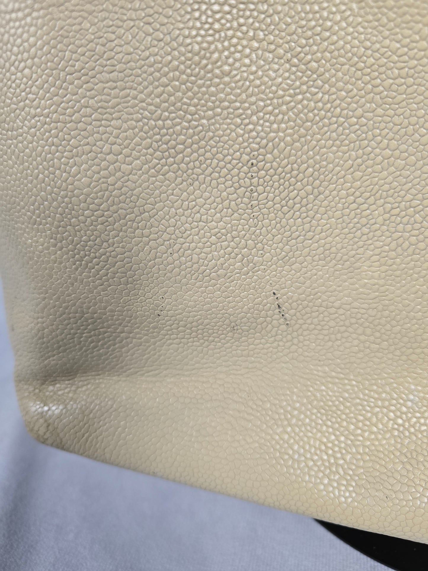 Chanel CC Mark Beige Tote in Caviar Leather