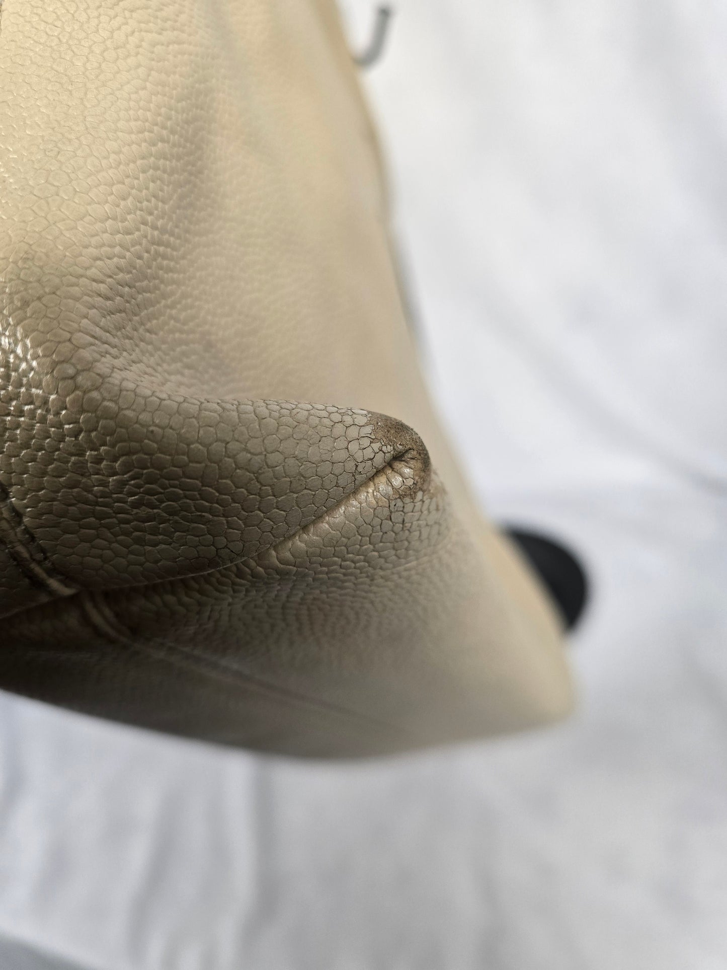 Chanel CC Mark Beige Tote in Caviar Leather