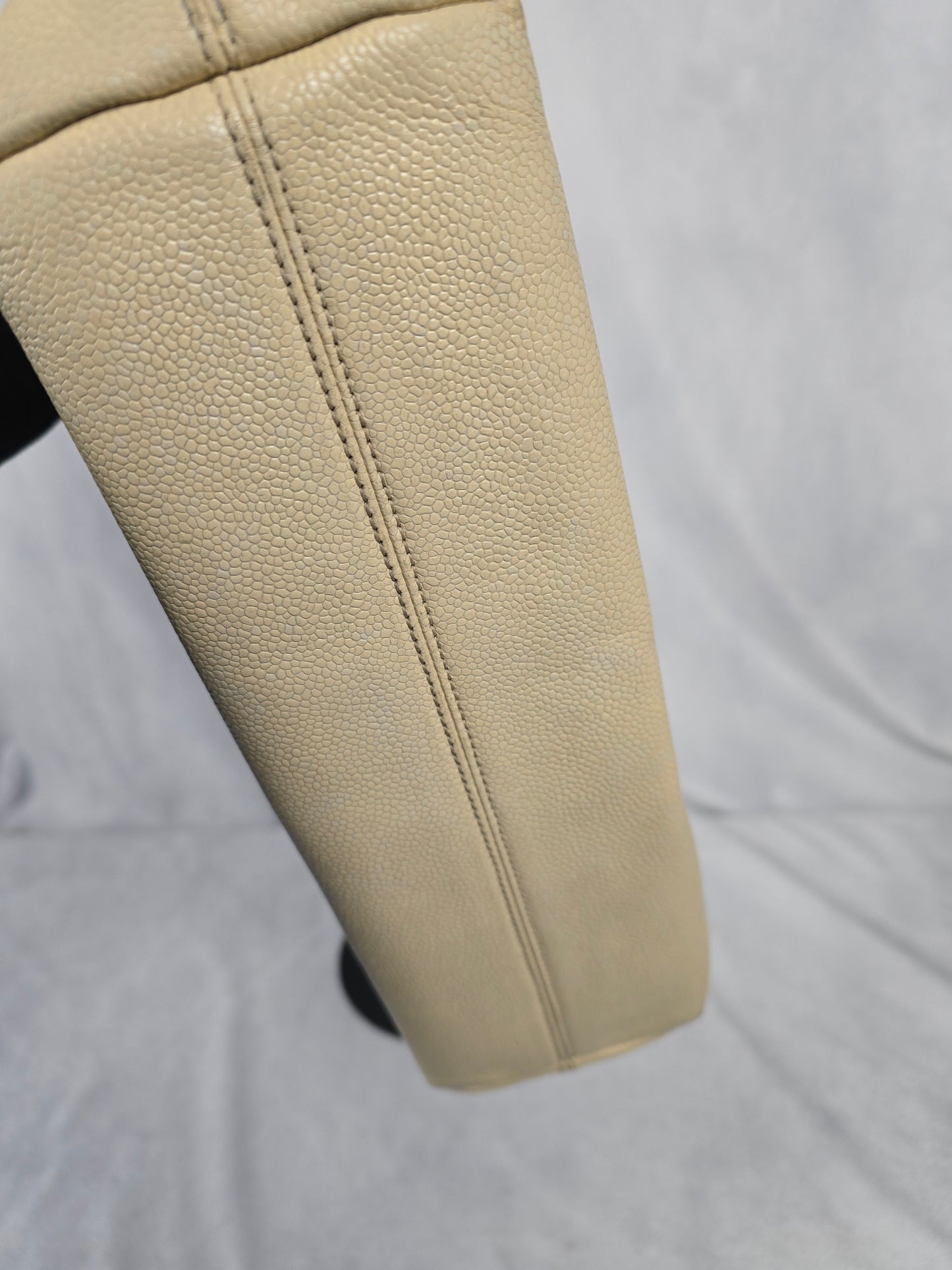 Chanel CC Mark Beige Tote in Caviar Leather