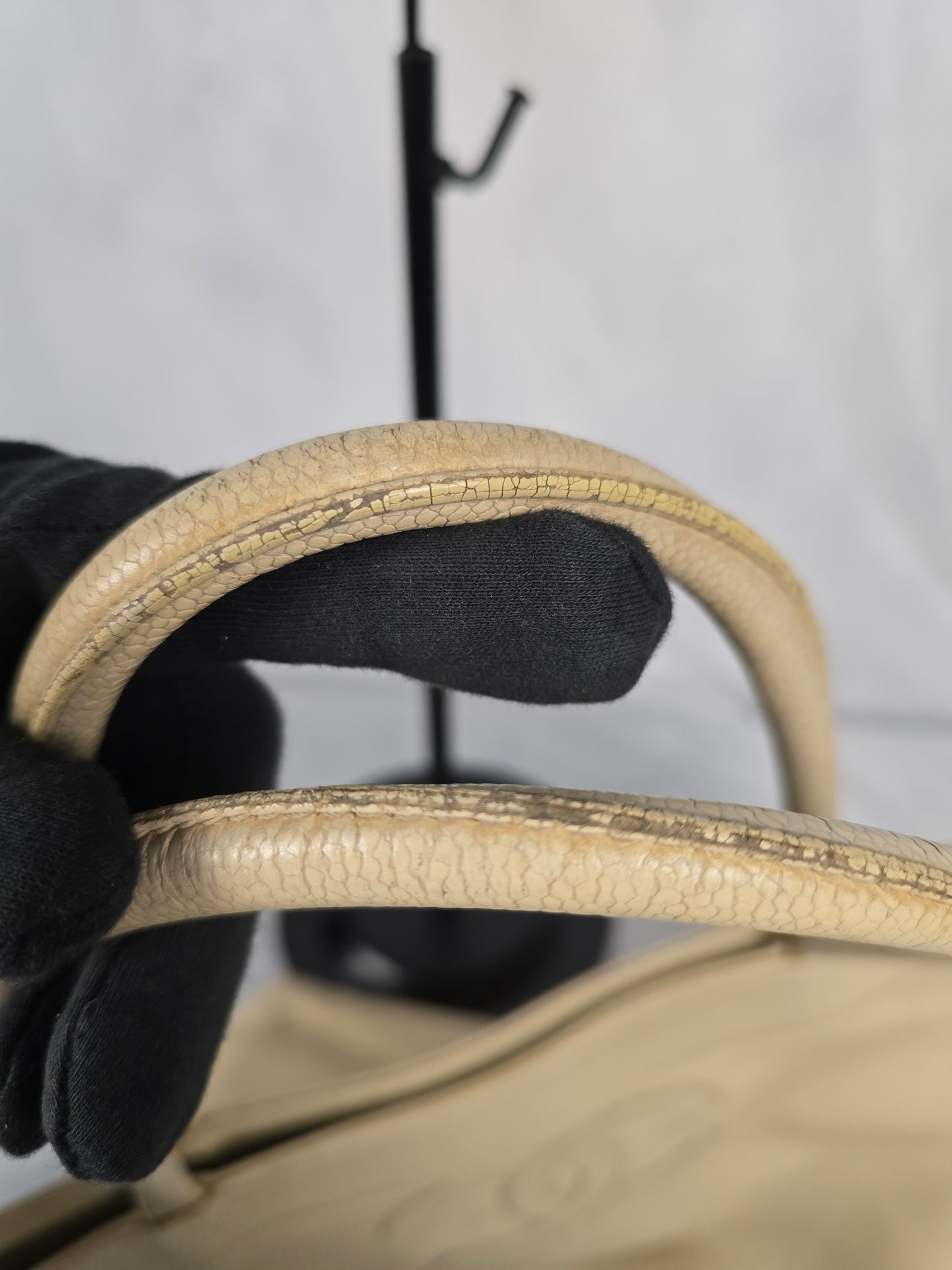 Chanel CC Mark Beige Tote in Caviar Leather