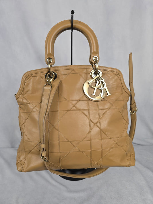 Christian Dior Cannage GranvilleTan  Leather Two-Way Tote