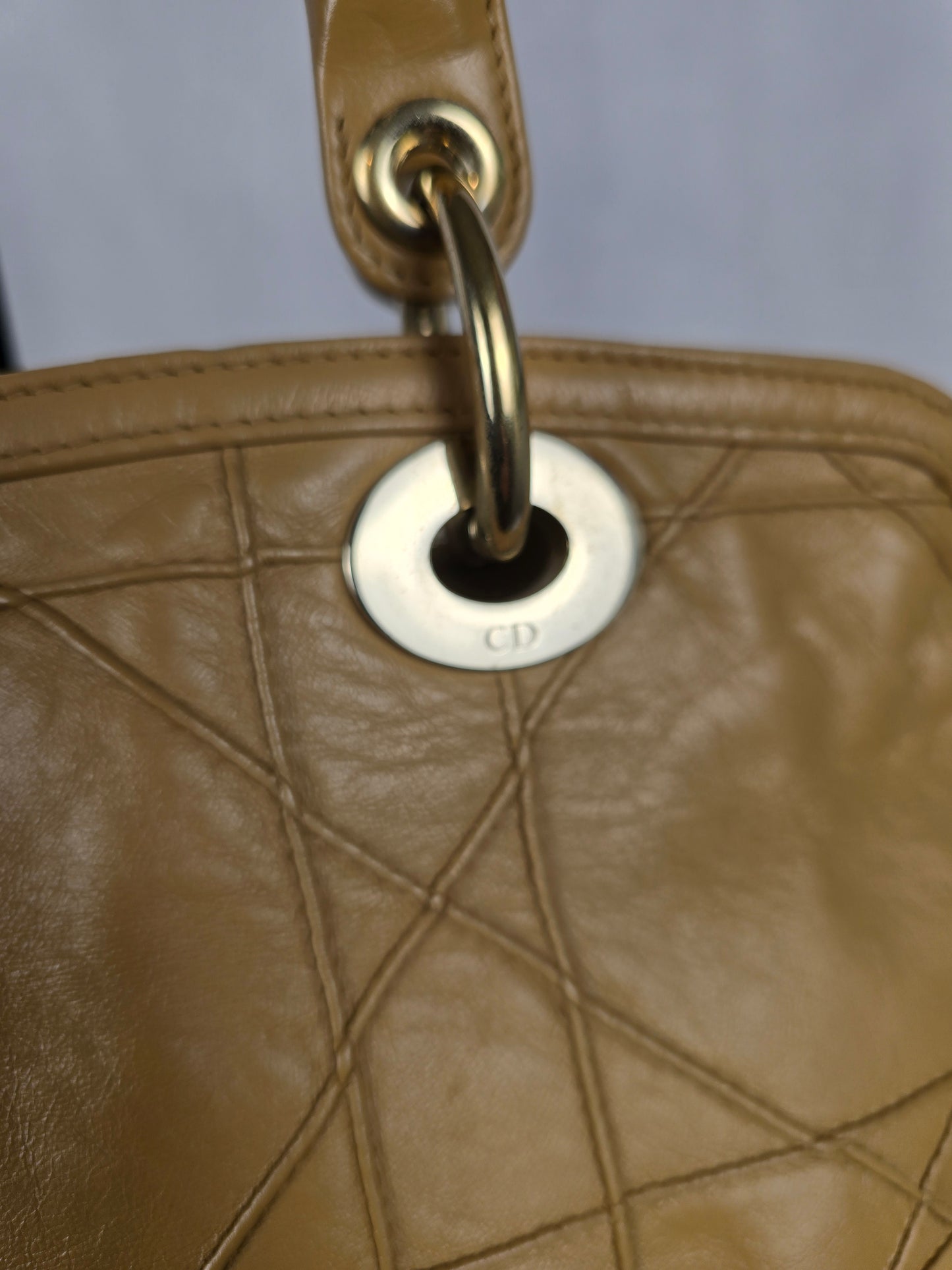 Christian Dior Cannage GranvilleTan  Leather Two-Way Tote