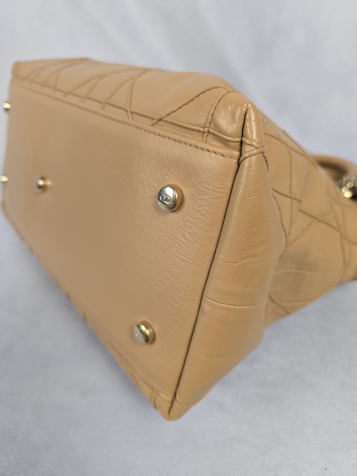 Christian Dior Cannage GranvilleTan  Leather Two-Way Tote