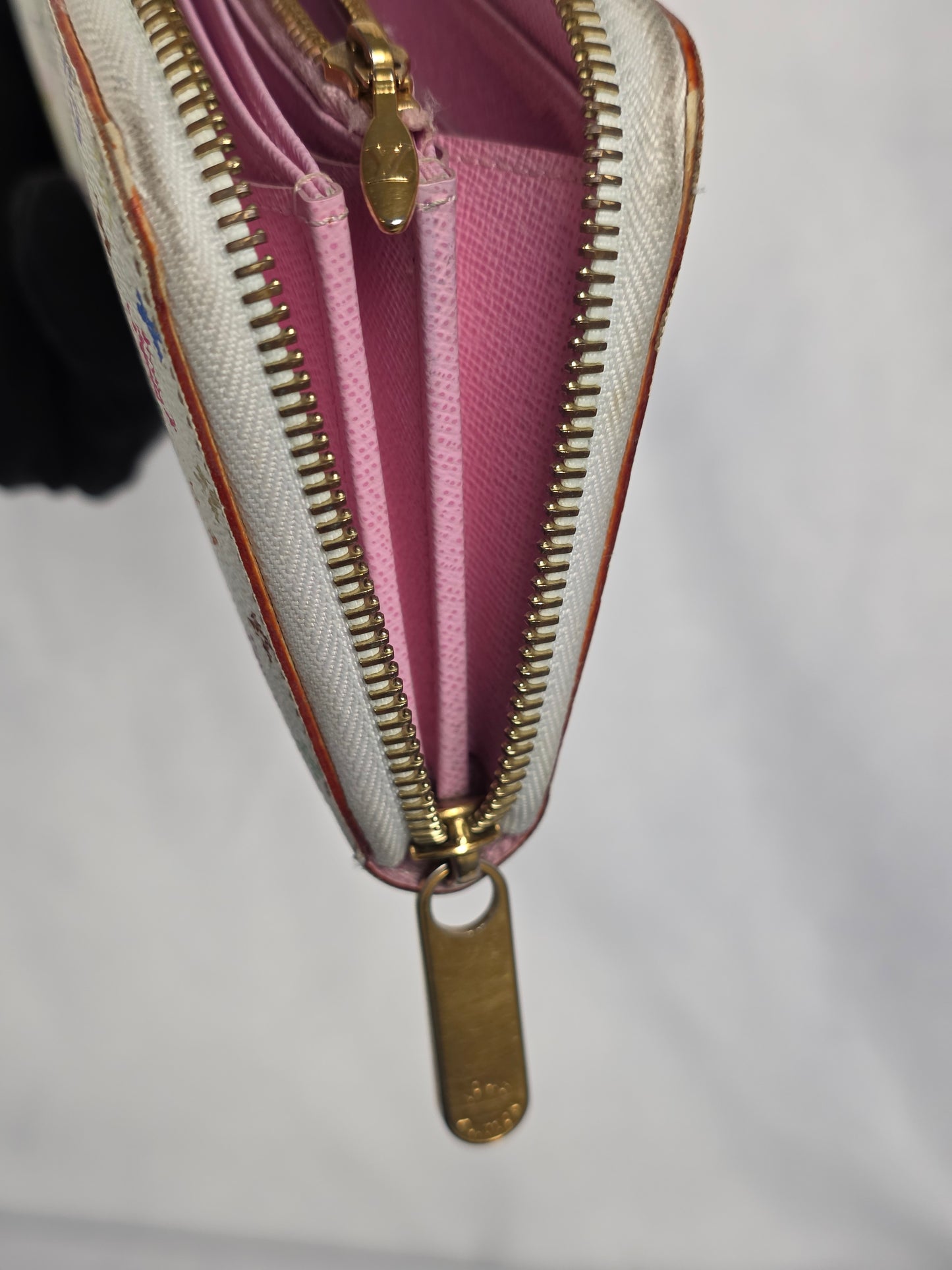 Louis Vuitton White Monogram Multicolor Murakami Zippy Wallet