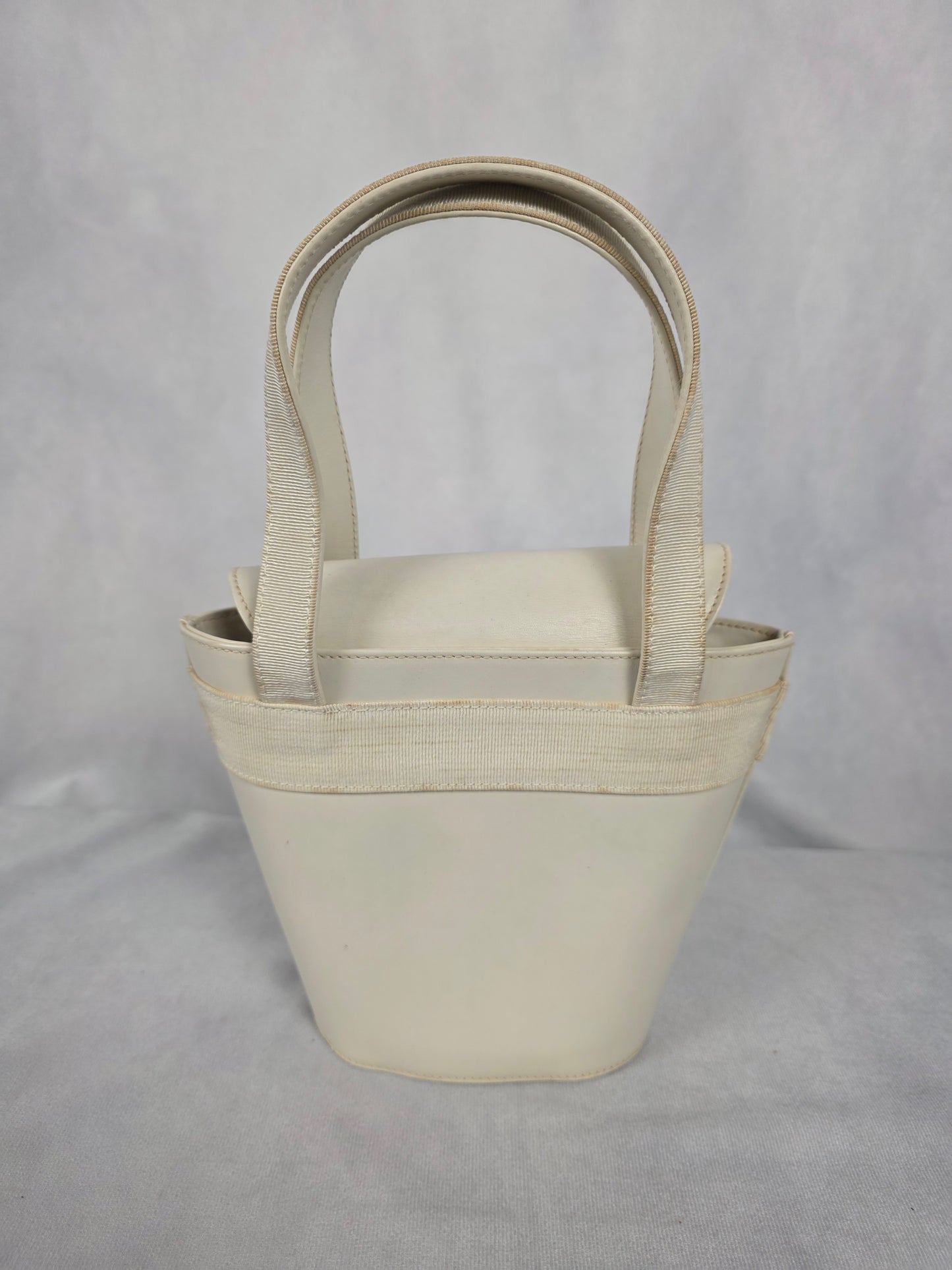 Ferragamo White Leather Vala Handbag