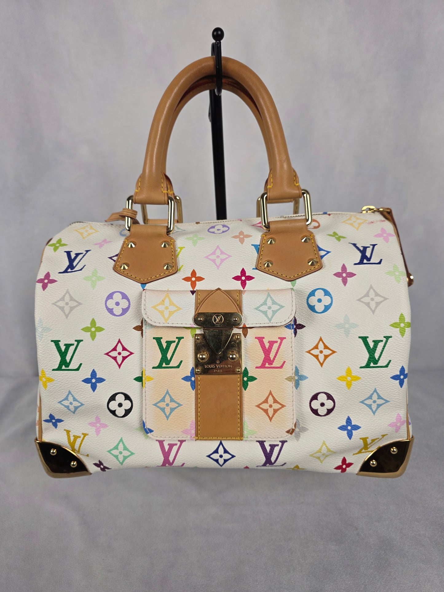 Louis Vuitton White Multicolor Murakami Speedy 30