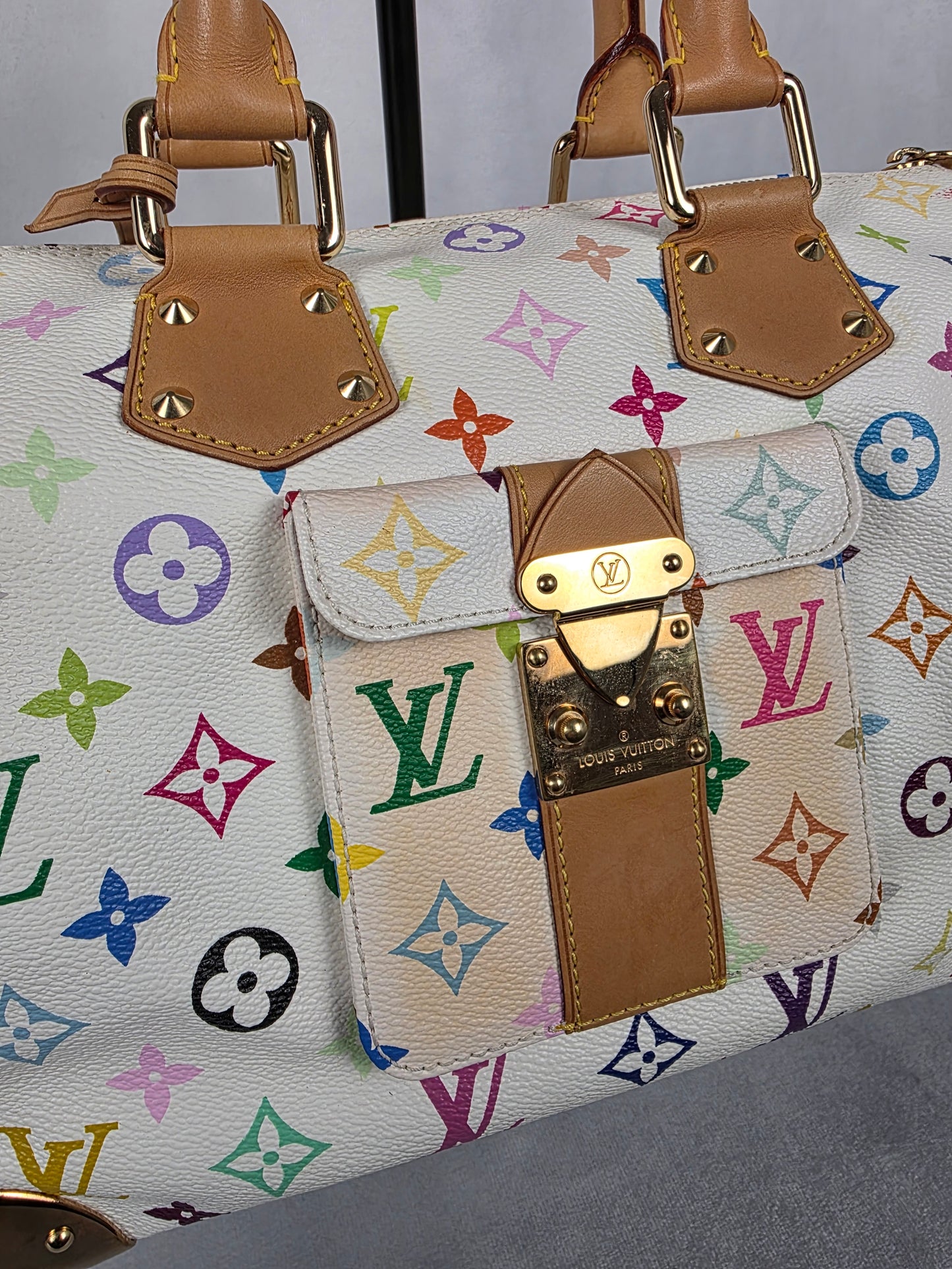Louis Vuitton White Multicolor Murakami Speedy 30