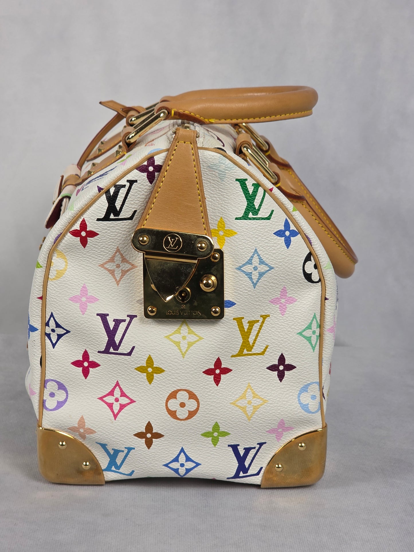 Louis Vuitton White Multicolor Murakami Speedy 30