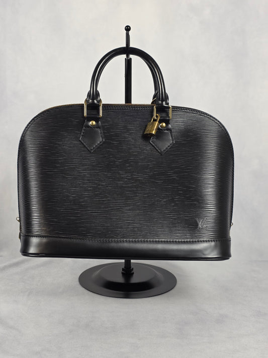 Louis Vuitton Black Epi Alma PM Handbag