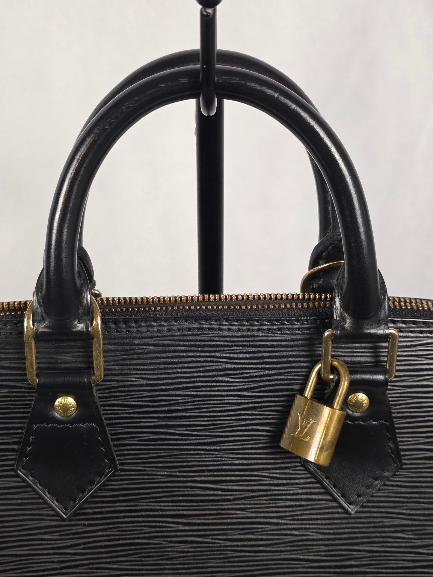 Louis Vuitton Black Epi Alma PM Handbag