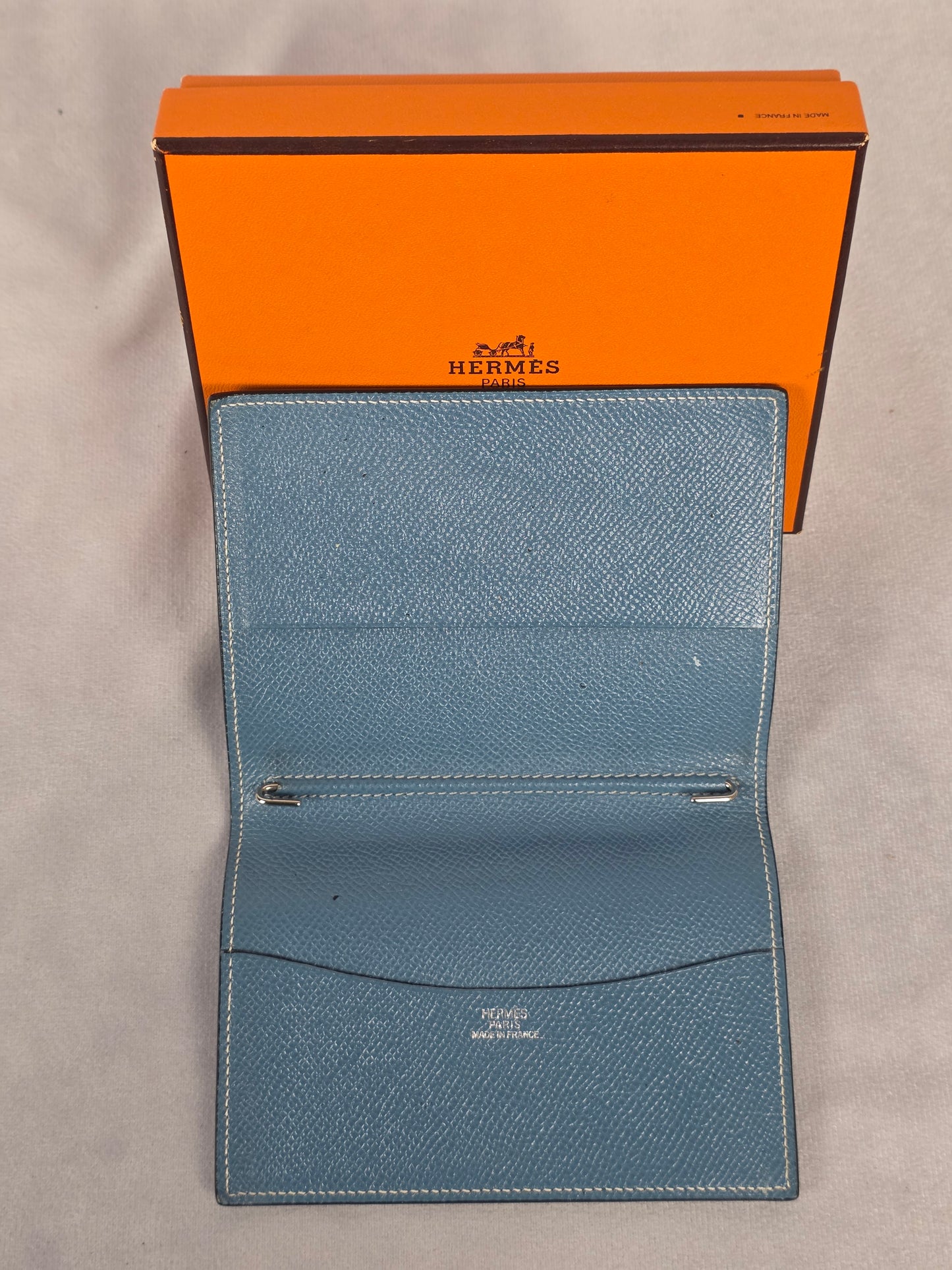 Hermes Blue Leather Agenda - Passport Holder