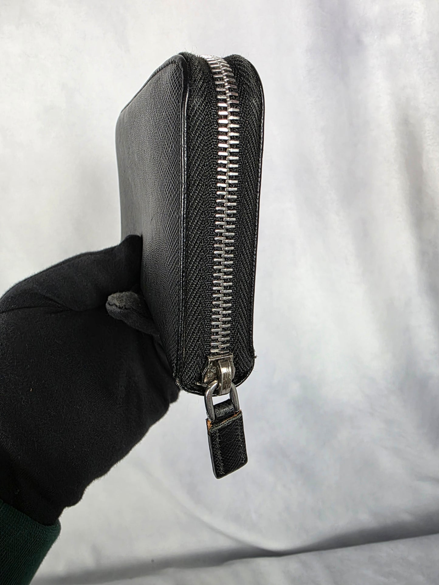 Prada Black Saffiano Leather Zip-Around Long Wallet
