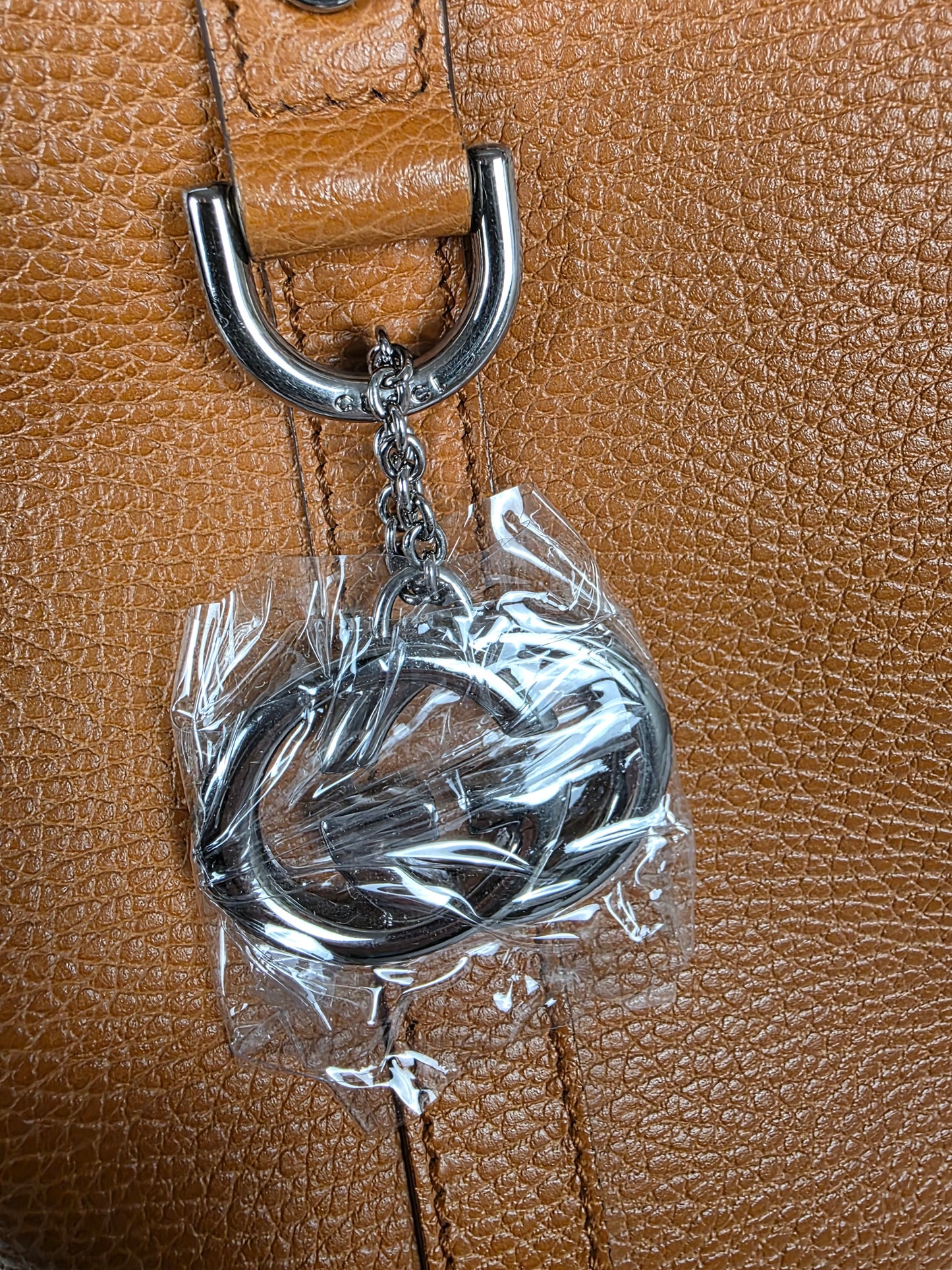 Gucci Cinnamon Colored Leather GG Charm Dome Satchel (Medium)