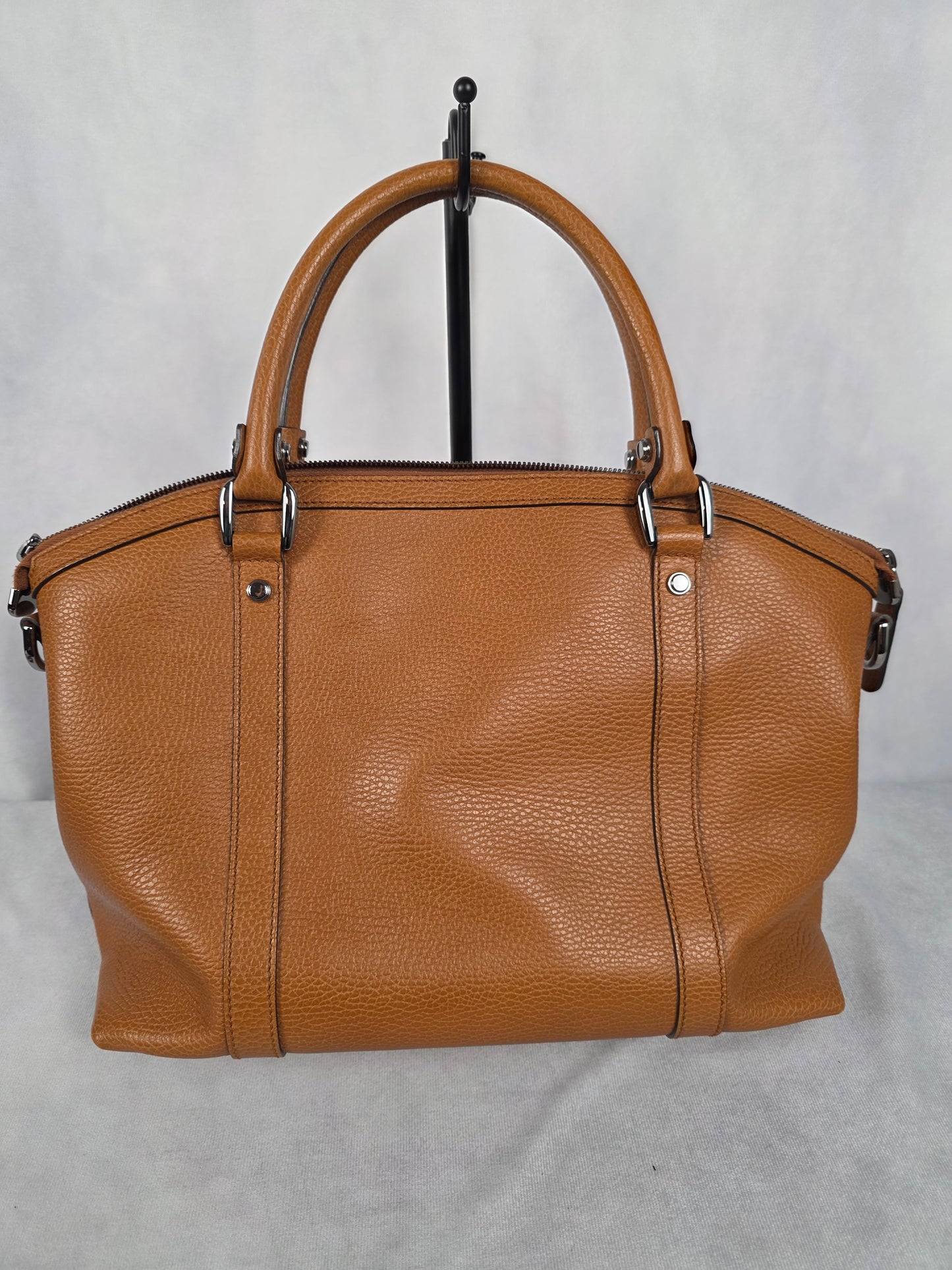 Gucci Cinnamon Colored Leather GG Charm Dome Satchel (Medium)