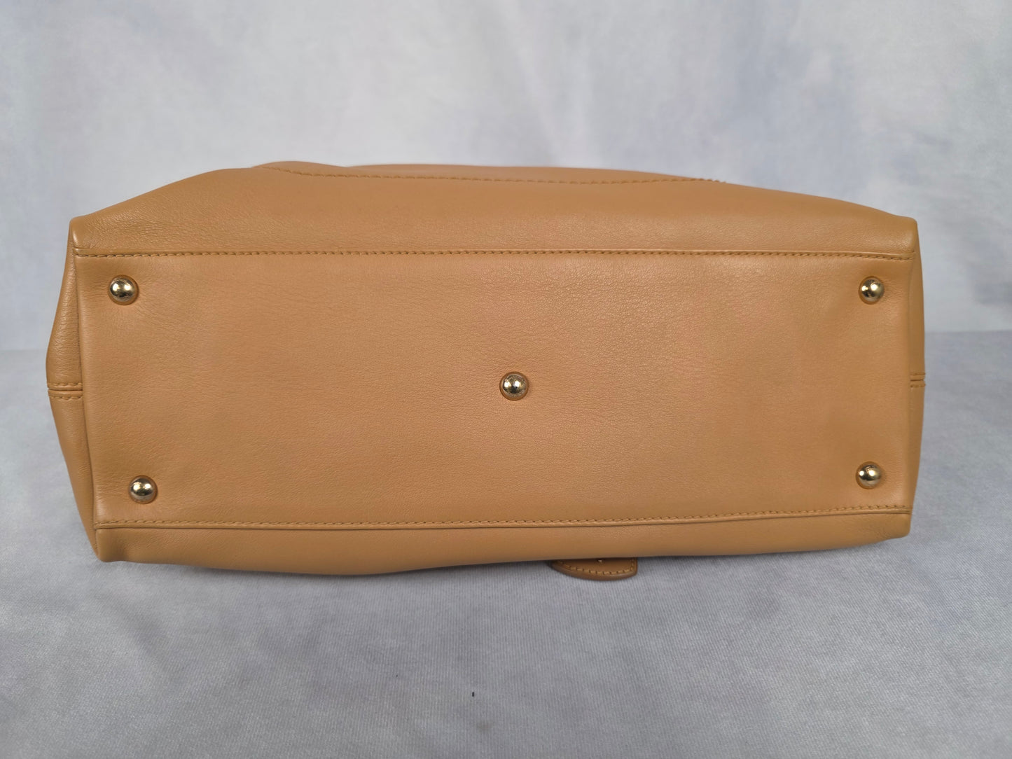 Ferragamo Brown Gancini Top Handle Bag with Shoulder Strap