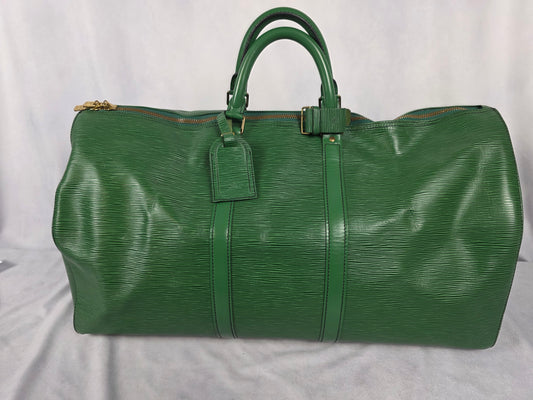 Louis Vuitton Green Epi Keepall 55