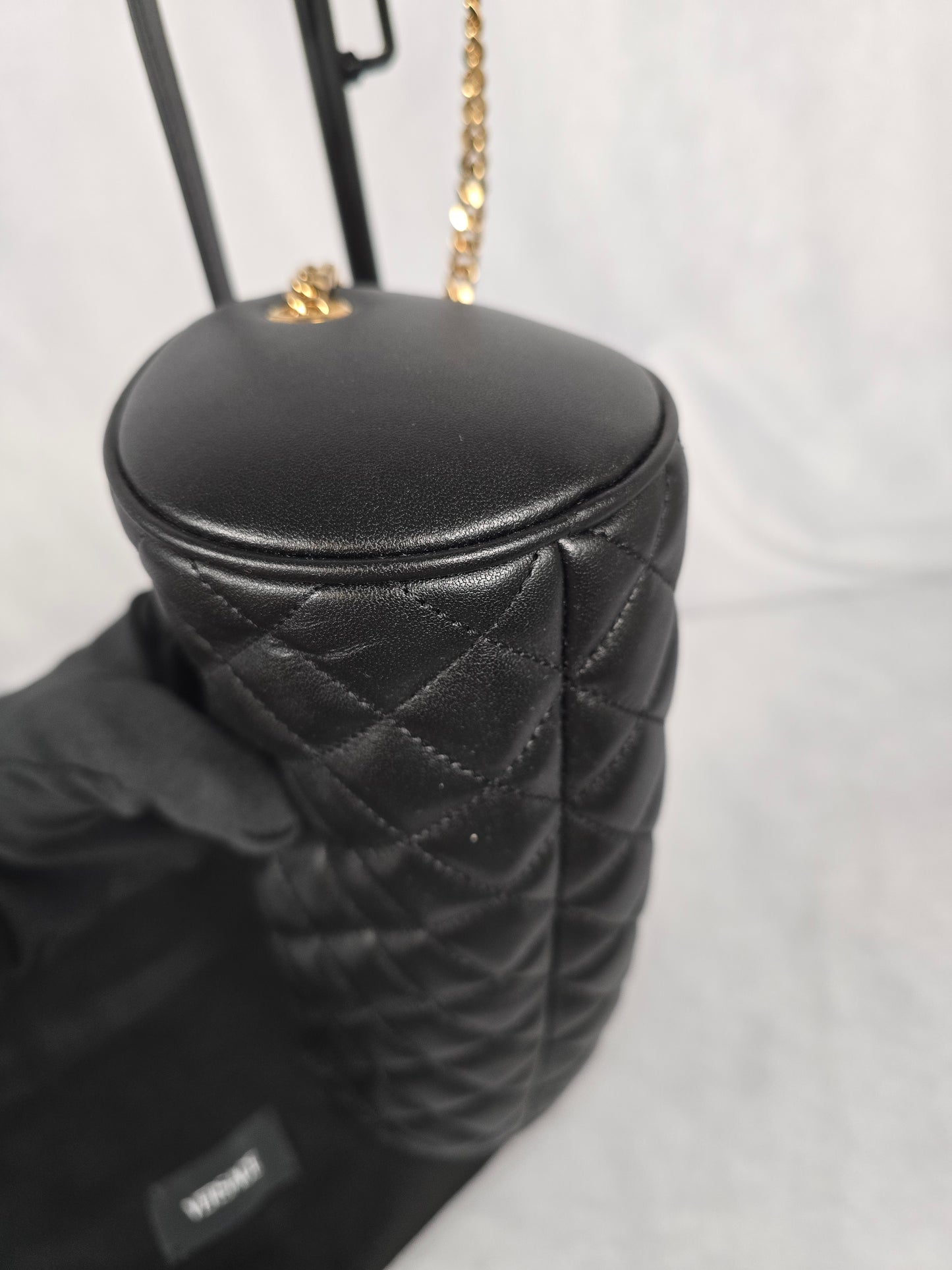 Versace Black Quilted Lambskin Leather Crossbody - New