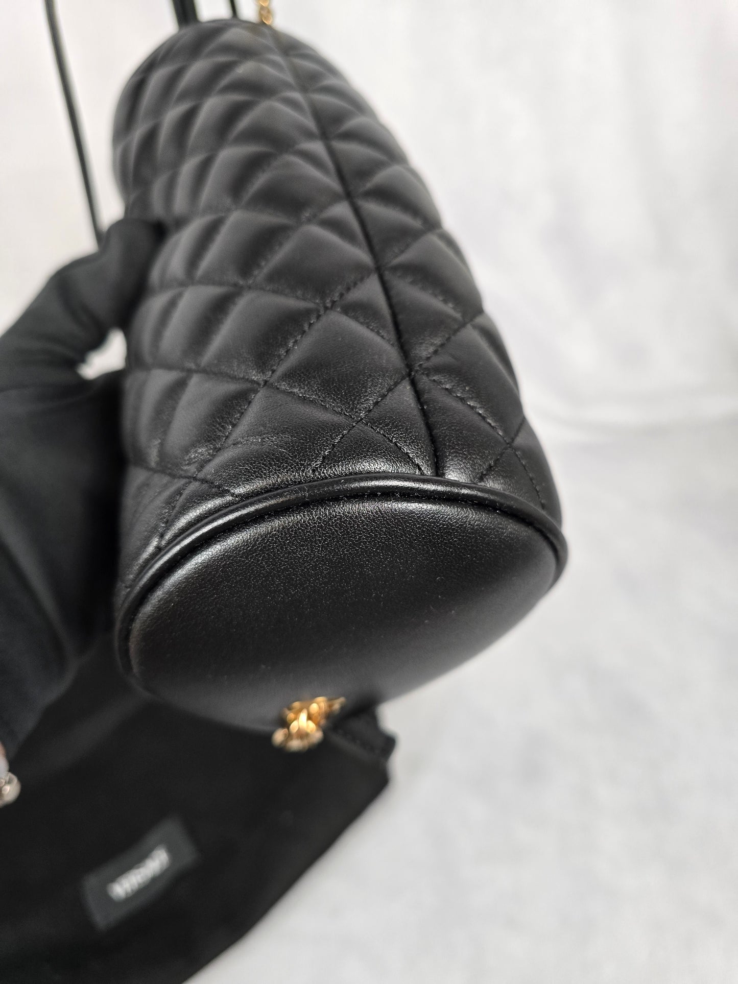 Versace Black Quilted Lambskin Leather Crossbody - New