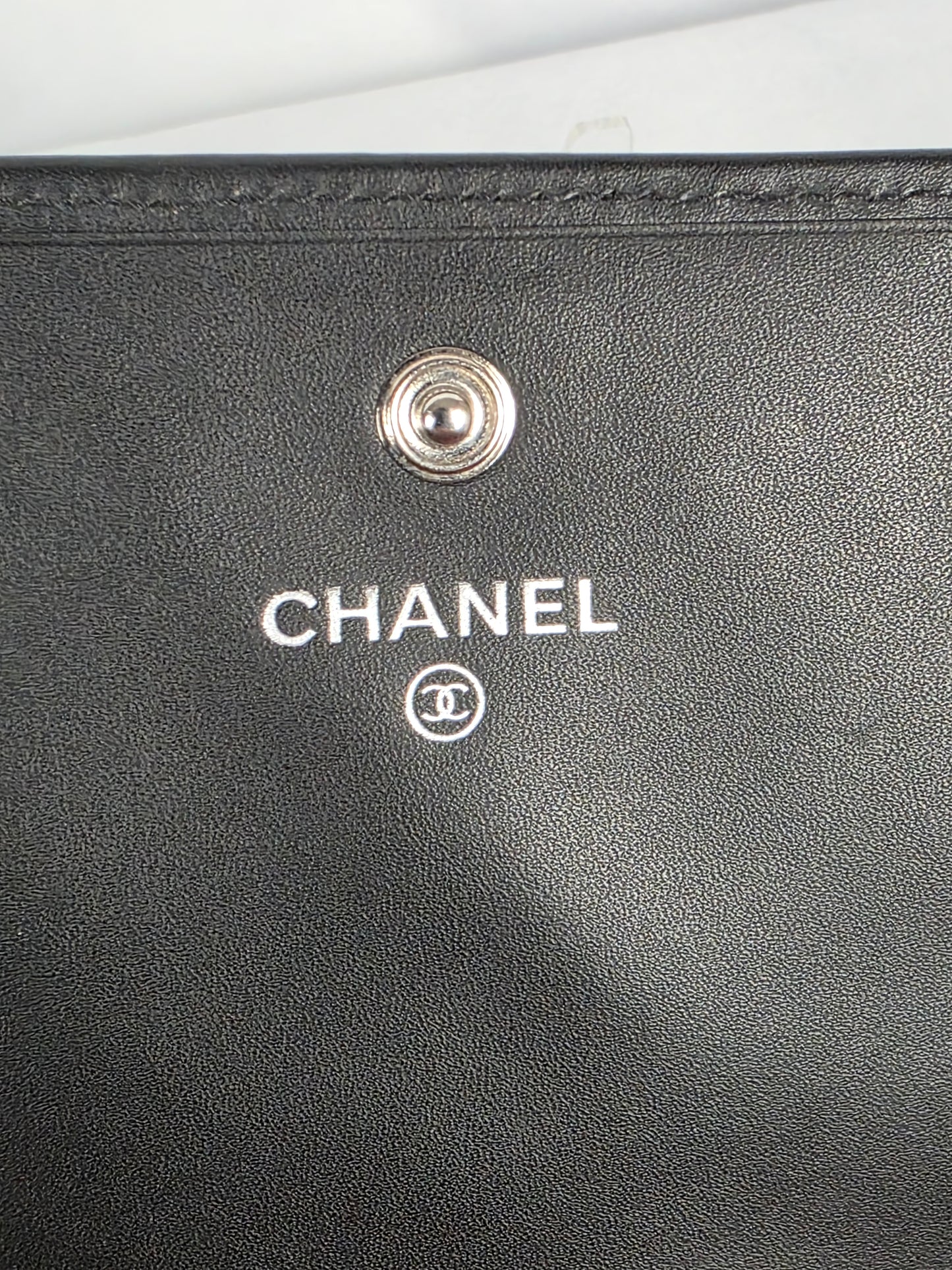 Chanel Black Cambion Continental Flap Wallet