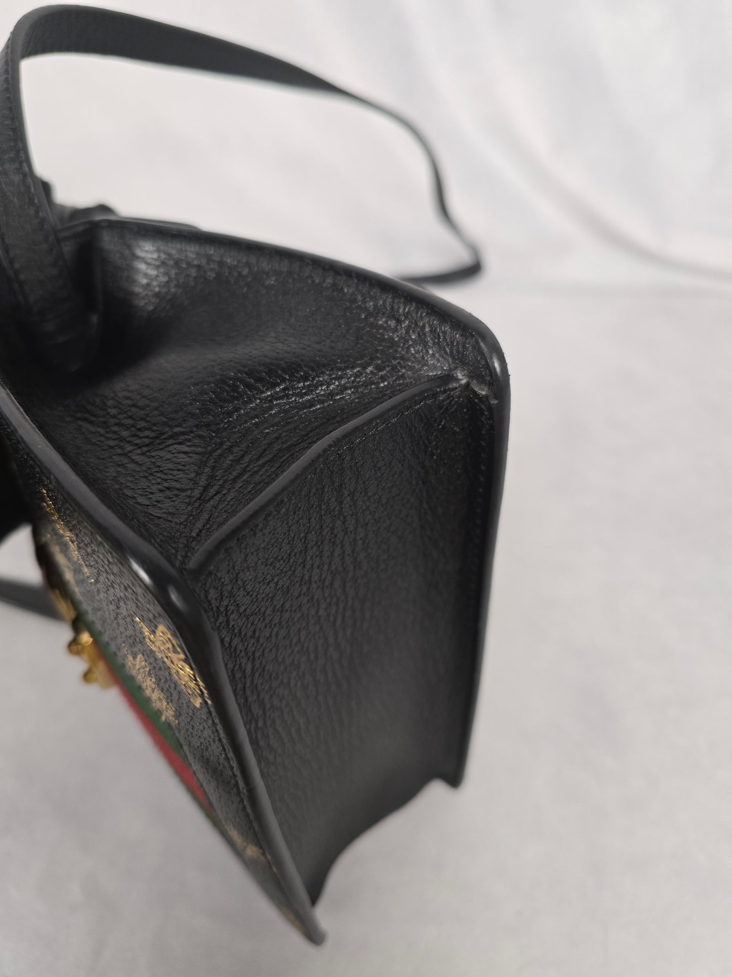Gucci Sylvie Bee and Star Black Mini Top Handle Bag