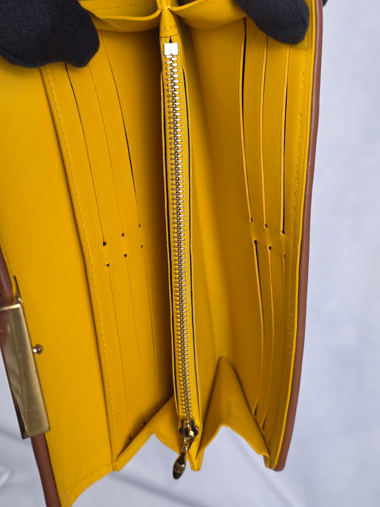 Louis Vuitton Limited Edition Yellow and Cream Portefeuille Capucines Striped Long Wallet