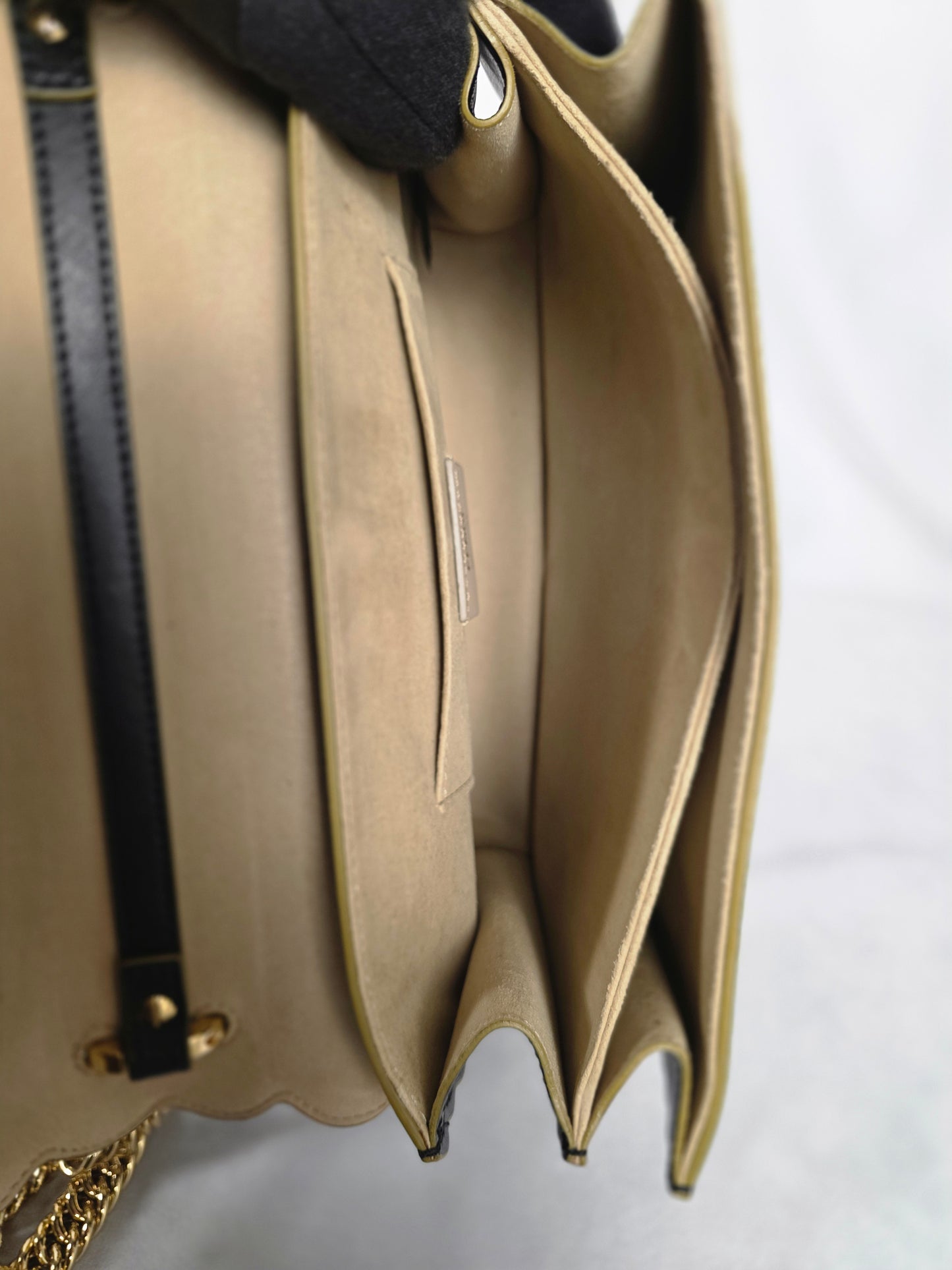 Fendi Black with Gold Trim Medium Kan I Shoulder Bag