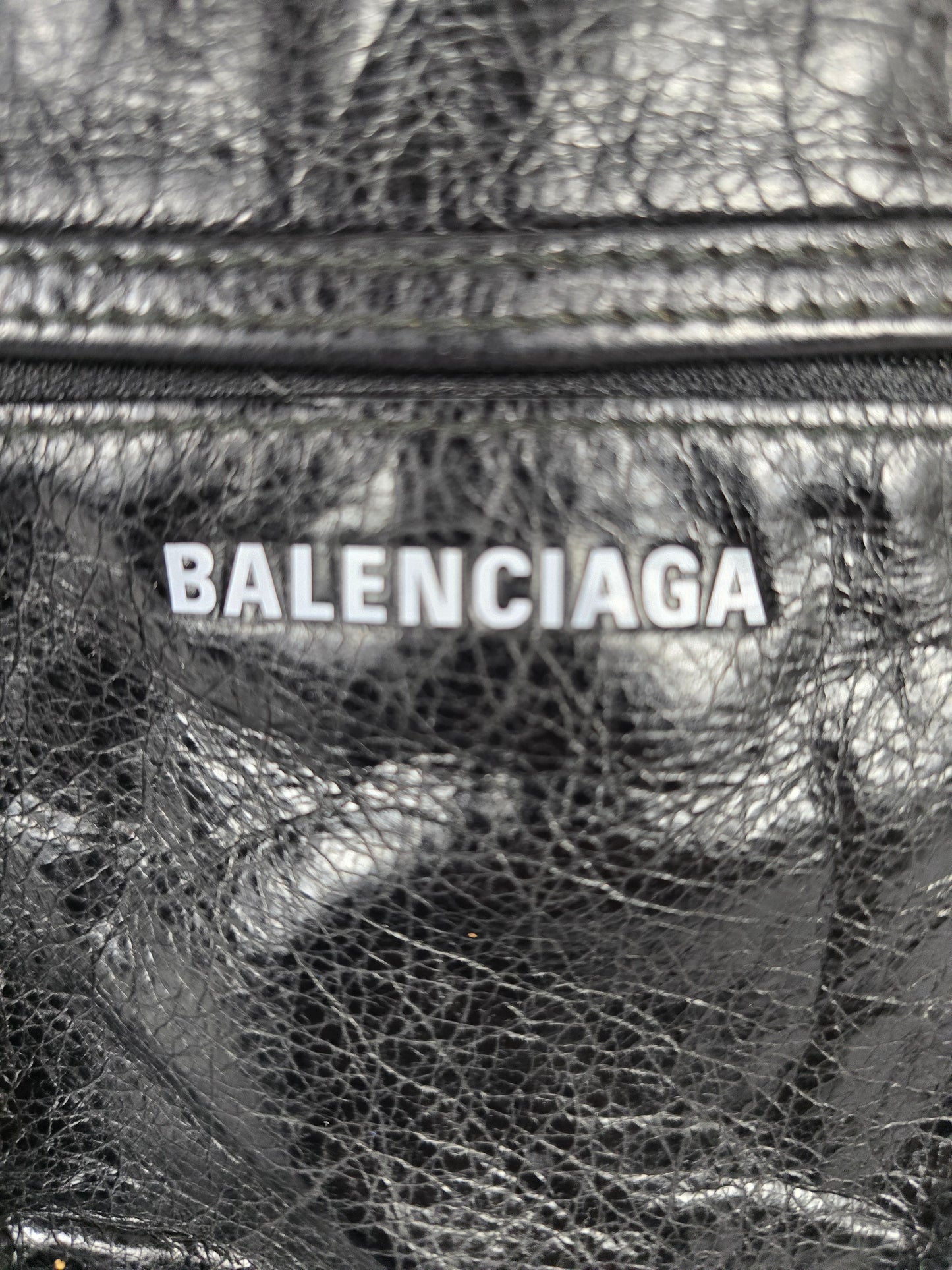 Balenciaga Explorer Pouch in Black Arena Lambskin Leather