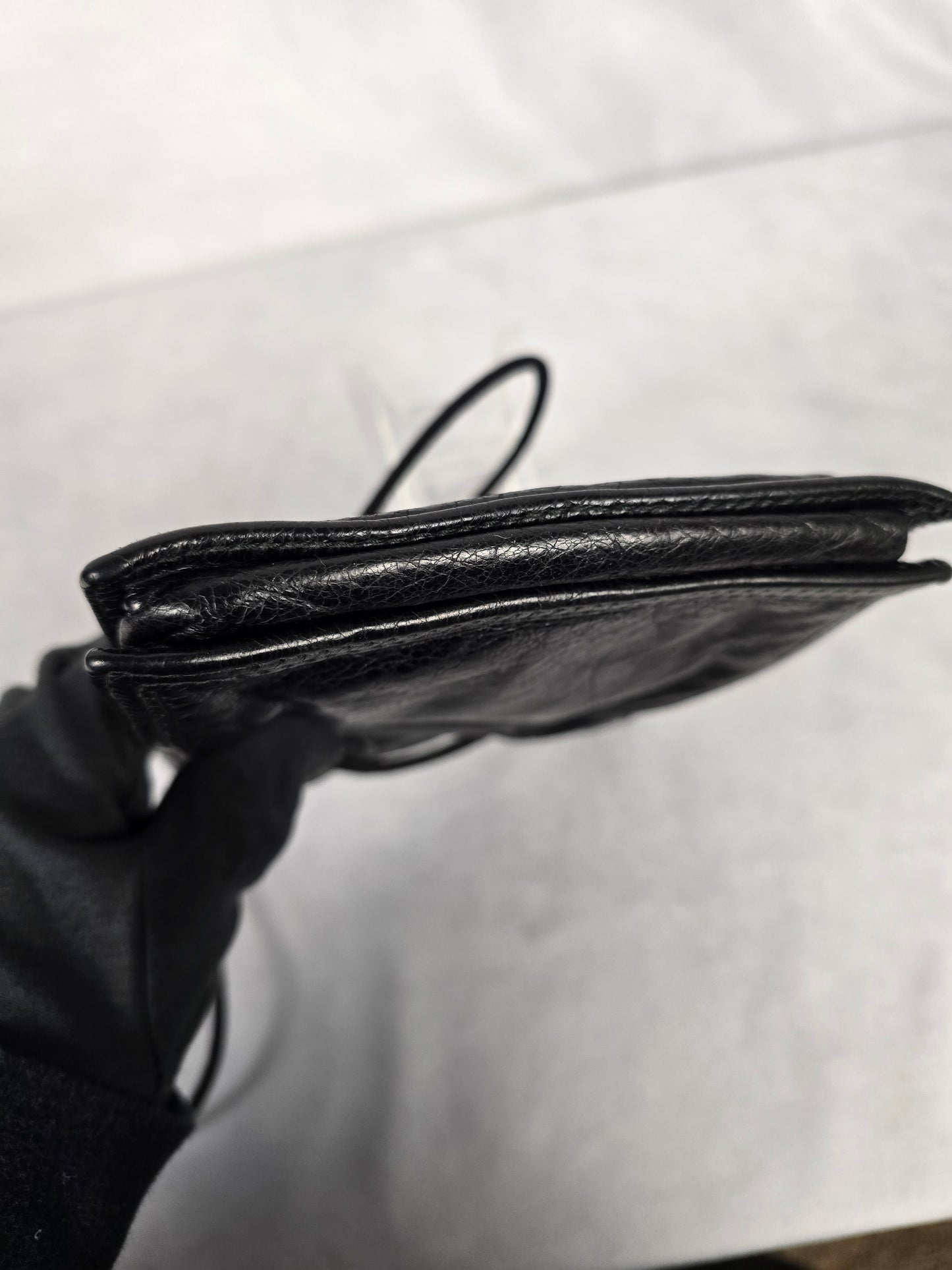 Balenciaga Explorer Pouch in Black Arena Lambskin Leather