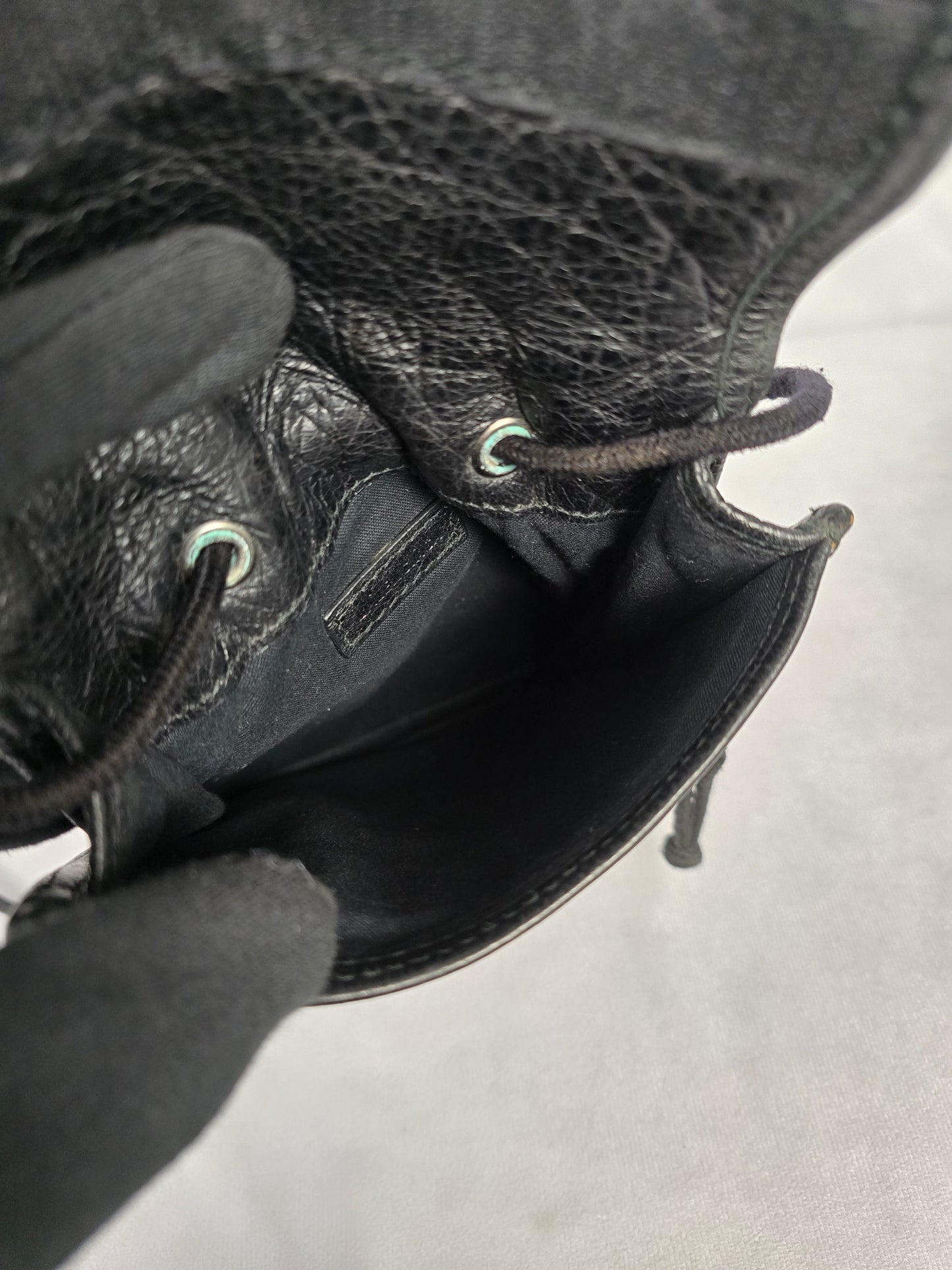 Balenciaga Explorer Pouch in Black Arena Lambskin Leather