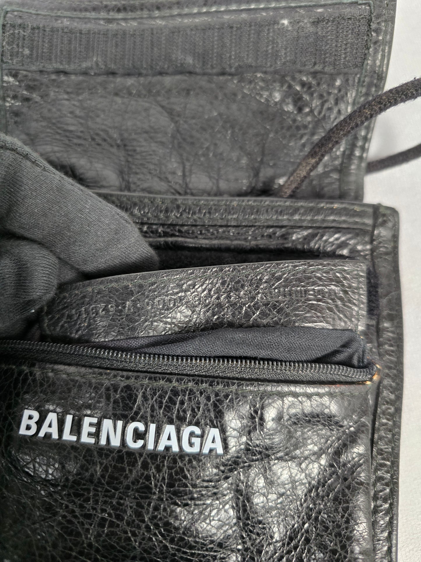Balenciaga Explorer Pouch in Black Arena Lambskin Leather