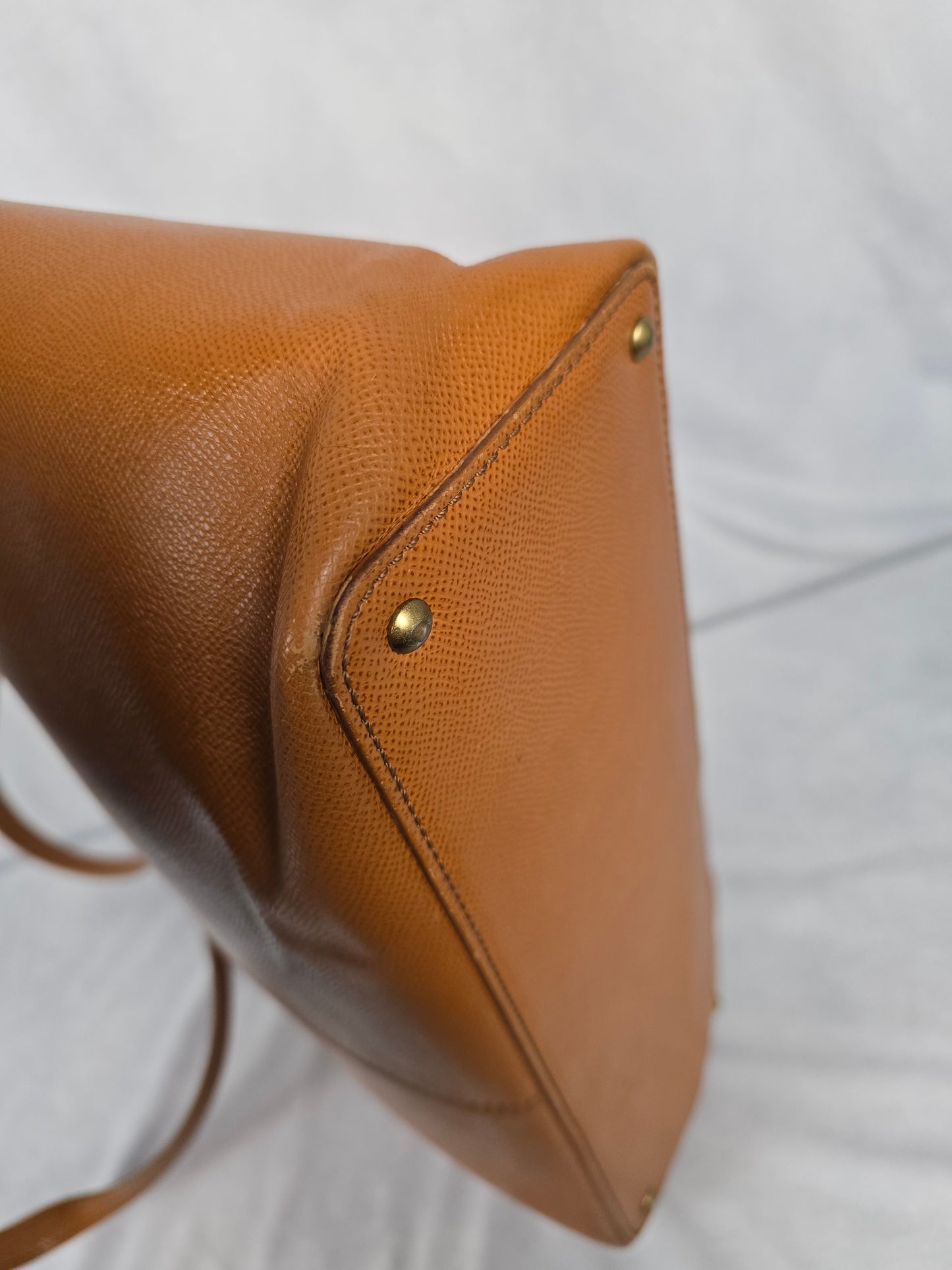 Chanel Tan Leather Tote with Tortoise Shell Tag