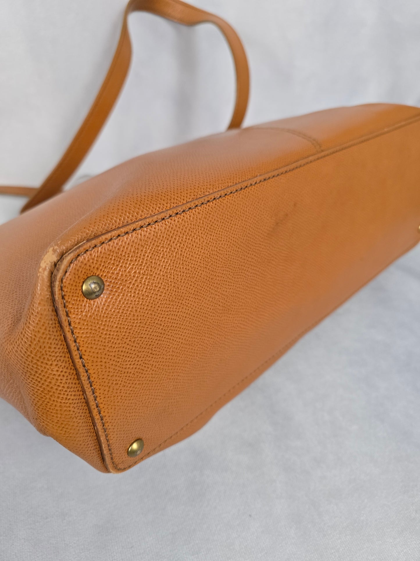 Chanel Tan Leather Tote with Tortoise Shell Tag