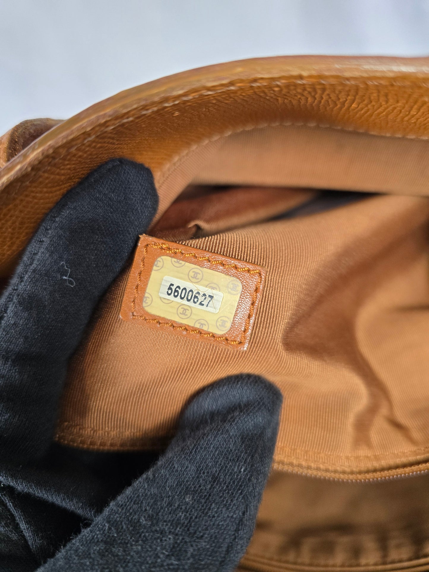 Chanel Tan Leather Tote with Tortoise Shell Tag