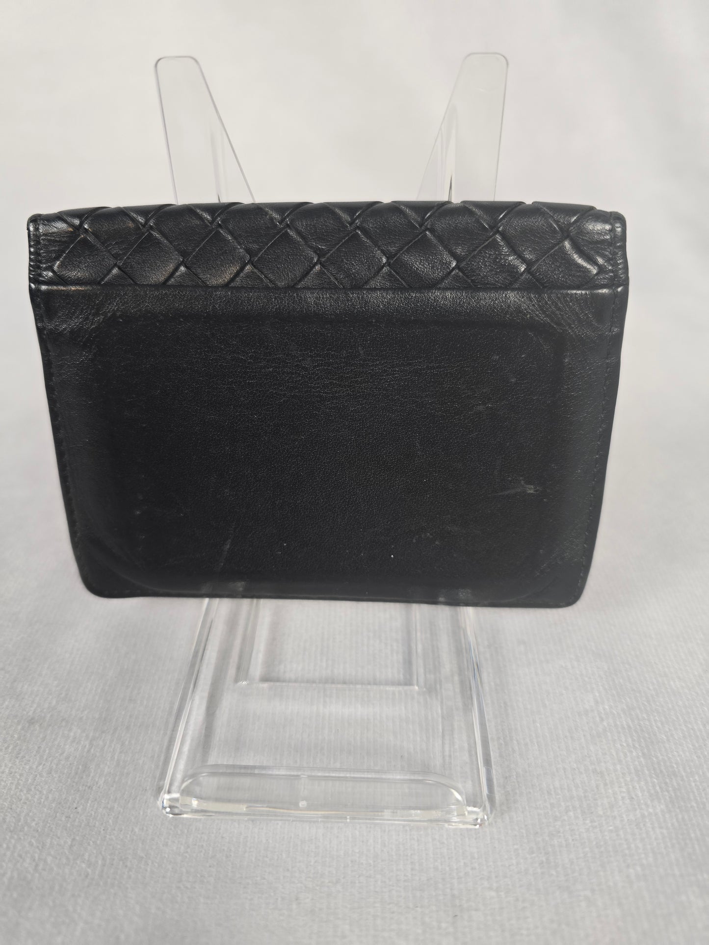 Bottega Veneta Black Intrecciato Leather Wallet/Card Holder