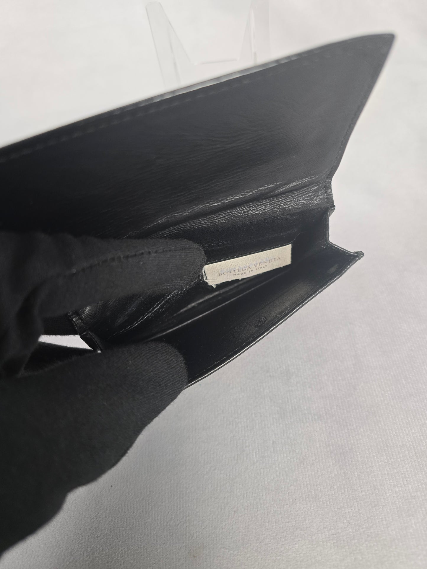 Bottega Veneta Black Intrecciato Leather Wallet/Card Holder