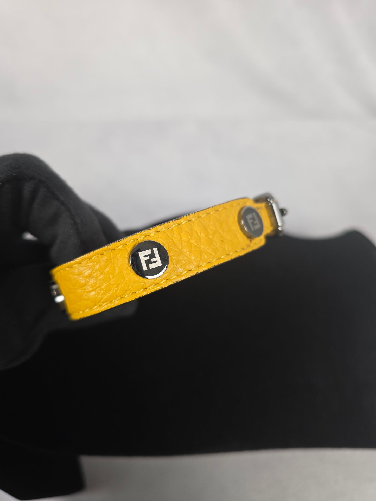 Fendi Yellow Leather Bracelet/Collar