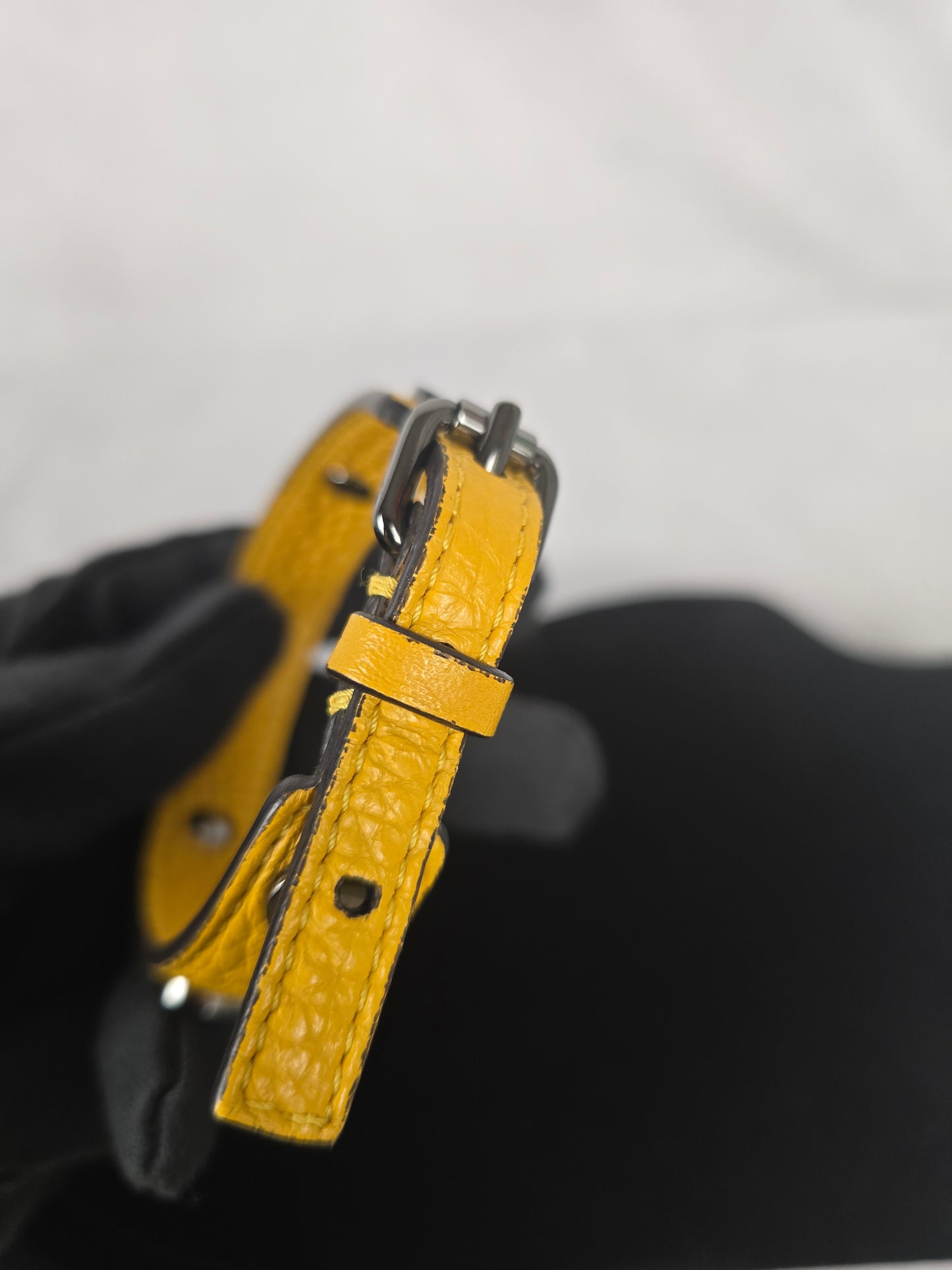 Fendi Yellow Leather Bracelet/Collar