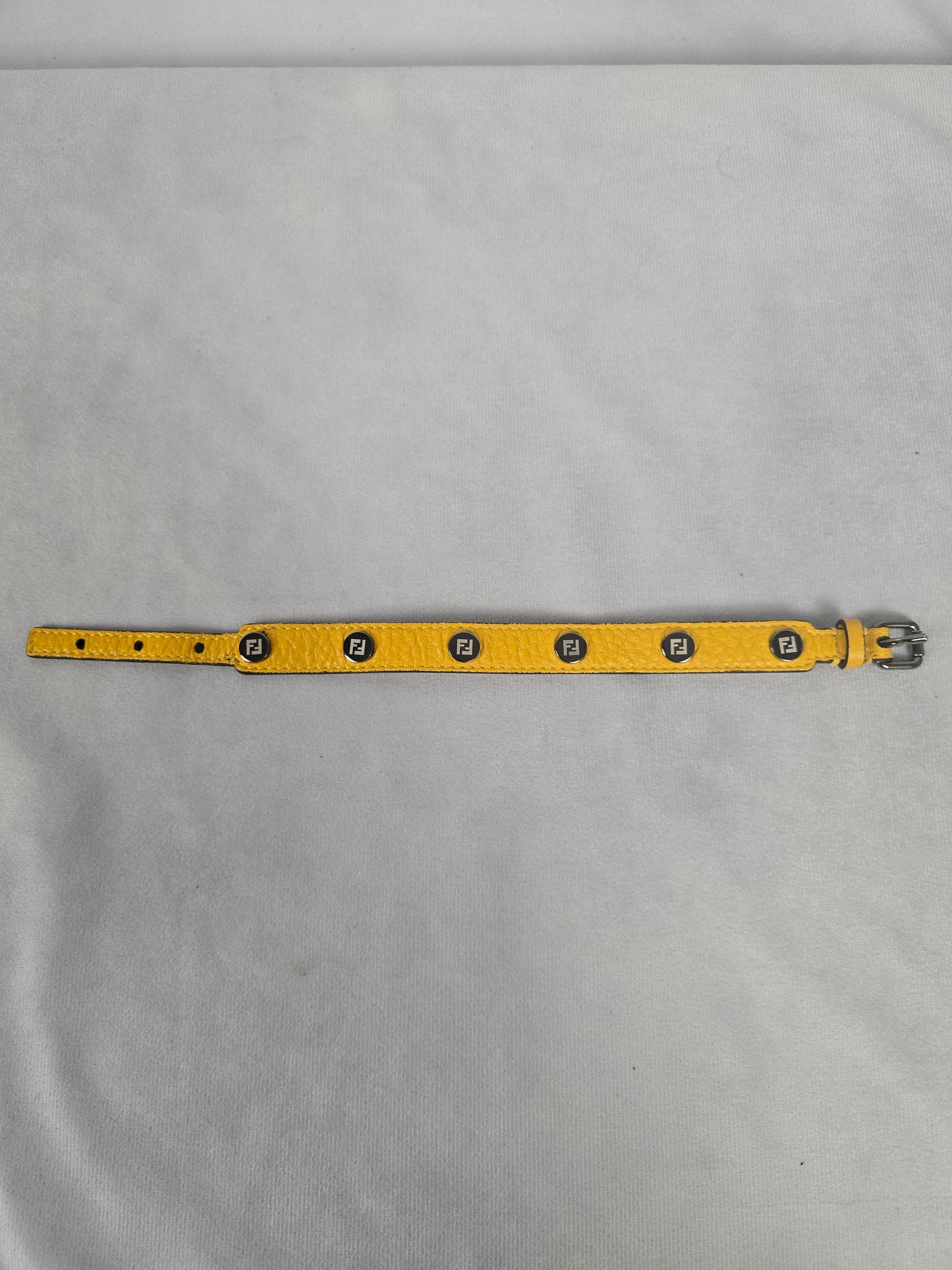 Fendi Yellow Leather Bracelet/Collar